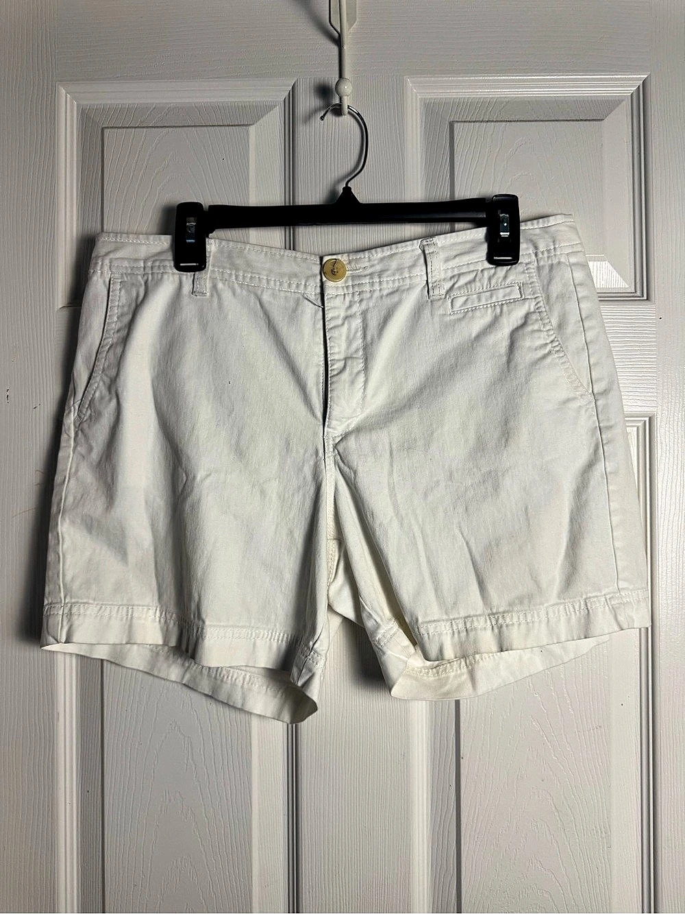 Dockers Women’s Cotton Flat Front Shorts White Size 12